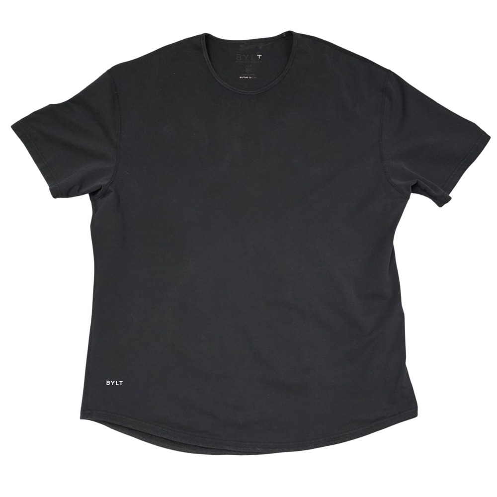 BYLT Drop-Cut T-Shirt Men XXL Black Short Sleeve Premium Basics Athletic Casual